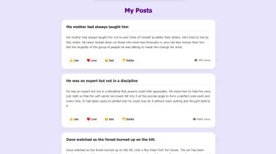 واجهة عرض منشورات تفاعلية | Interactive Feed UI Design