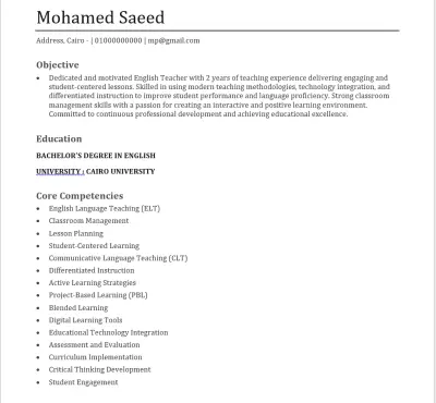 سيرة ذاتية احترافية