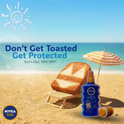 تصميم إعلان "سوشيال ميديا" إبداعي لمنتج Nivea Sun (فكرة مبتكرة)