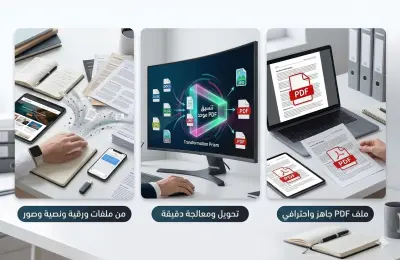 تفريغ وتحويل أي محتوى إلى PDF بشكل احترافي