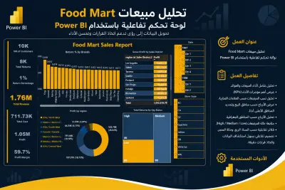 صورة العمل تحليل مبيعات Food Mart | لوحة تحكم تفاعلية باستخدام Power BI