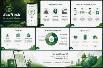 صورة العمل تصميم إنفوجرافيك وعرض تقديمي لمشروع بيئي تقني