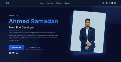 سأقوم بإنشاء Portfolio احترافي ومتجاوب باستخدام React و Tailwind CSS