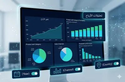 تصميم Dashboard احترافي على Power BI من ملفات Excel  تفاصيل العمل