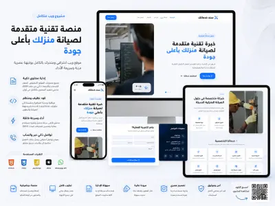 بناء صفحة ويب احترافية (Landing page) ومتجاوبة لجميع الشاشات وربط الموقع بالواتساب