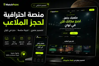 صورة العمل تصميم وتطوير منصة احترافية لحجز الملاعب الرياضية