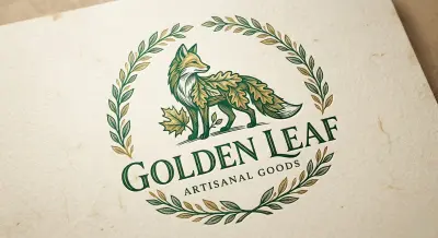 تصميم شعار فاخر لعلامة تجارية للمنتجات الحرفية (Golden Leaf)