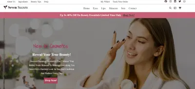 تصميم موقع متجر مستحضرات تجميل (Front-End باستخدام HTML و CSS)