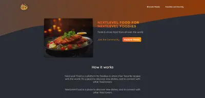 NextLevel Food - منصة اجتماعية لعشاق الأكل .