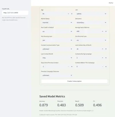 Bank Marketing Predictor