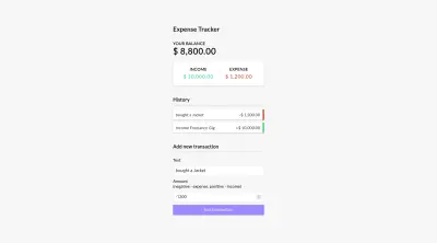 متعقب المصروفات الذكي | Expense Tracker React App