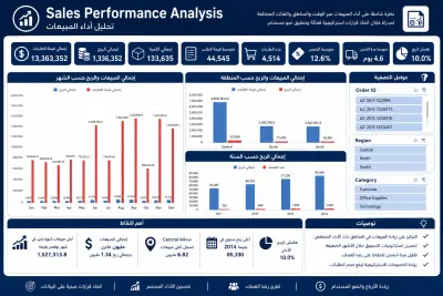 مشروع التحليل المتقدم للمبيعات الإقليمية وهوامش الربح | Excel & Power BI