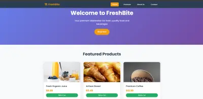 تطوير متجر إلكتروني للأغذية والمشروبات (FreshBite)