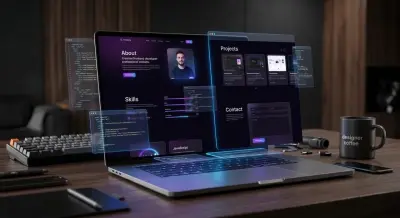 صورة العمل تصميم موقع شخصي (Portfolio) مخصص باستخدام HTML, CSS, JS.