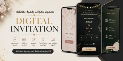 تصميم دعوة رقمية تفاعلية (Digital Invitation) احترافية باستخدام HTML وCSS وJavaScript