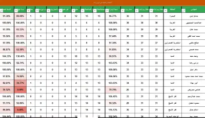 ظيم وإدارة جداول البيانات والتقارير الإحصائية (Excel Data Management)
