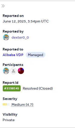 I have discovered a vulnerability in Alibaba website