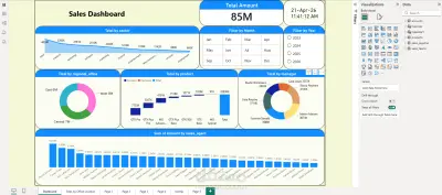 تصميم لوحة تحكم ديناميكية (Sales Intelligence Dashboard) لتحليل أداء المبيعات وتوقعات النمو