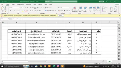 إدخال بيانات وتنظيم ملفات Excel بدقة عالية