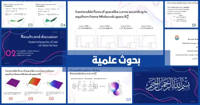 تصميم عرض تقديمي احترافي لمناقشة بحث علمي في الهندسة التفاضلية