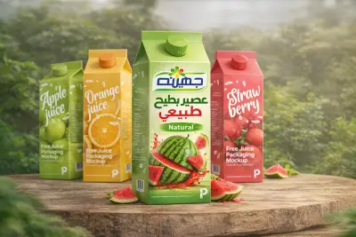 تصميم و تغليف عبوات عصائر طبيعية( Packaging Design) لبراند جهينه