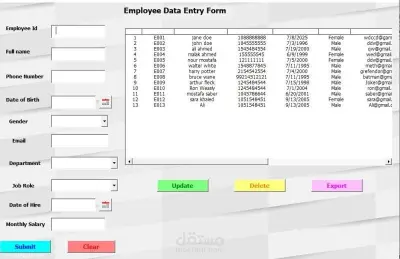 Excel + VBA Dashboard | Dynamic Employee Data Management & Automation Tool