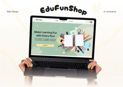 EduFun Shop | تصميم UI/UX لمتجر إلكتروني للأدوات المكتبية