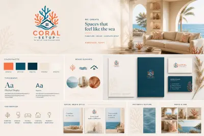 تصميم هوية بصرية كاملة Coral Setup