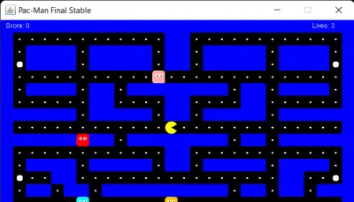 تصميم وتطوير لعبة Pac-Man احترافية بلغة Java مع ذكاء اصطناعي ونظام مراحل