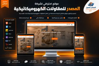 موقع شركة المصدر للمقاولات الكهروميكانيكة في ليبيا
