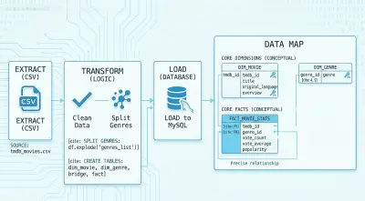 بناء مستودع بيانات للأفلام باستخدام Python وMySQL وتحليل البيانات