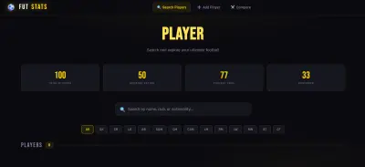 Football Player Stats Website | Sports Analytics Dashboard | FIFA Player Analysis