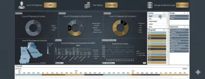 تصميم لوحة تحكم تفاعلية لبيانات الموارد البشرية وإنشاء نظام تقارير تفاعلي للمنشآت وتصور البيانات