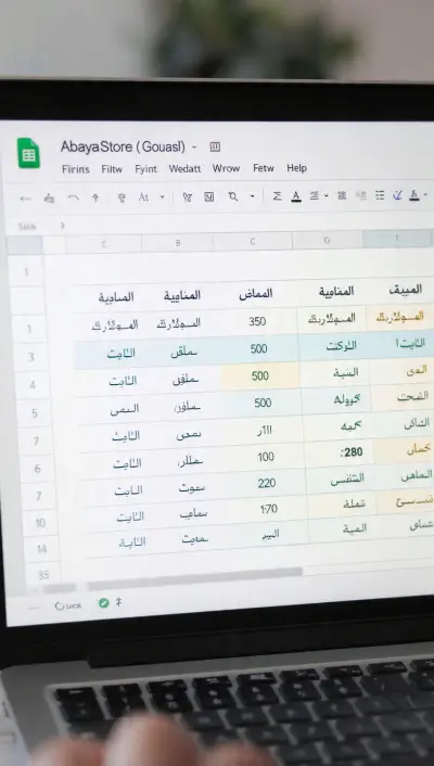 تقرير مبيعات أسبوعي منظم لمتجر عبايات في الرياض
