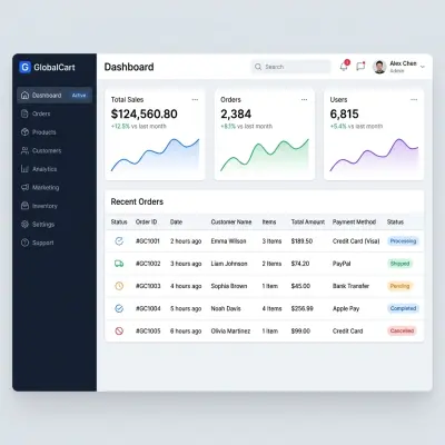لوحة تحكم إحترافية لإدارة المتاجر الإلكترونية - TechStore Admin Dashboard