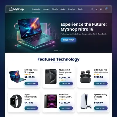 متجر إلكتروني متكامل لبيع الأجهزة التقنية - TechStore Customer Interface
