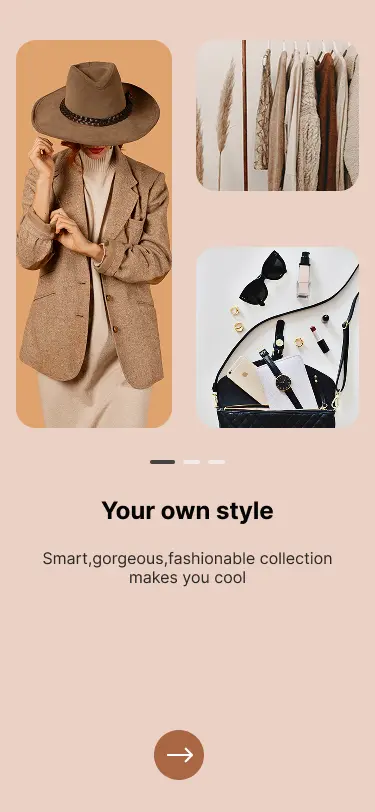 تصميم واجهة App for fashion
