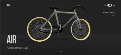 عرض تفاعلي ثلاثي الأبعاد لدراجة – Next.js + Three.js