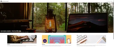 Course website landing page