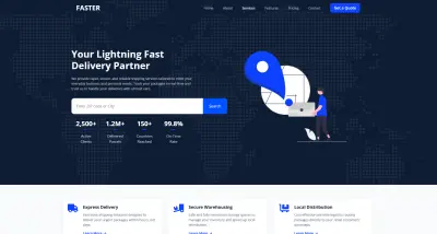 FASTER - موقع شركة لوجستية وتوصيل حديثة