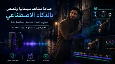 إنتاج فيديو شعري حزين بالذكاء الاصطناعي والتعليق الصوتي