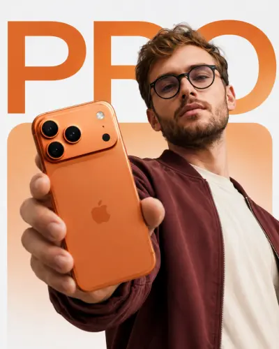 تصميم بوستر إعلاني احترافي لـ iPhone 17 Pro باستخدام الذكاء الاصطناعي