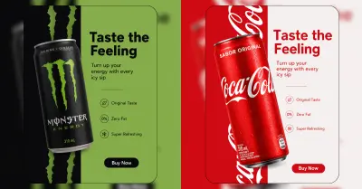 تصميم حملة إعلانية مبتكرة للسوشيال ميديا - Monster vs Coca-Cola Concept