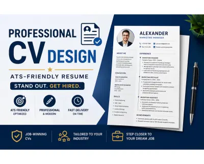 تصميم سيرة ذاتية احترافية (CV) متوافقة مع أنظمة ATS