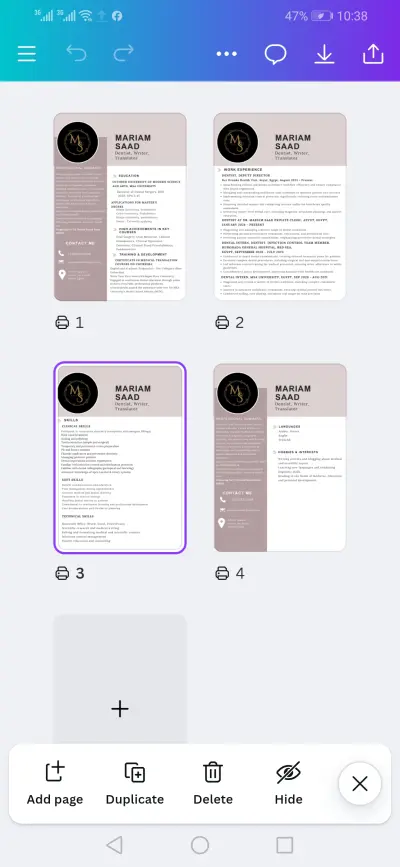 Cv, Resume design