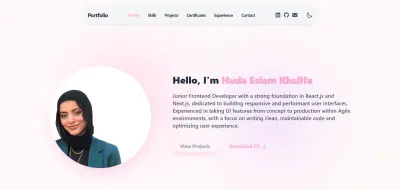تطوير موقع Portfolio باستخدام react , tailwindCss