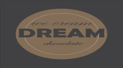 تصميم شعار كلاسيكي لعلامة تجارية لآيس كريم الشوكولاتة - DREAM