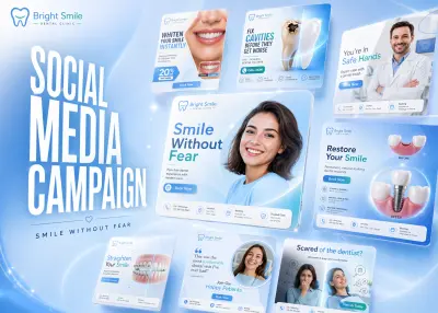 تصميم حملة سوشيال ميديا متكاملة لعيادة أسنان | Dental Social Media Campaign