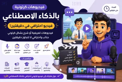 إنشاء فيديو تعريفي أو شرح كرتوني بالذكاء الاصطناعي