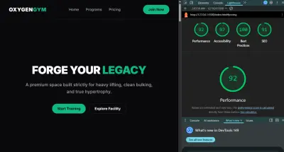 Oxygen Gym Landing Page | صفحة هبوط احترافية لصالة رياضية